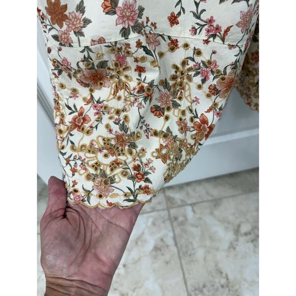 American Eagle jumpsuit medium boho hippie bohemian crop jumpsuit patchwork - Picture 9 of 11